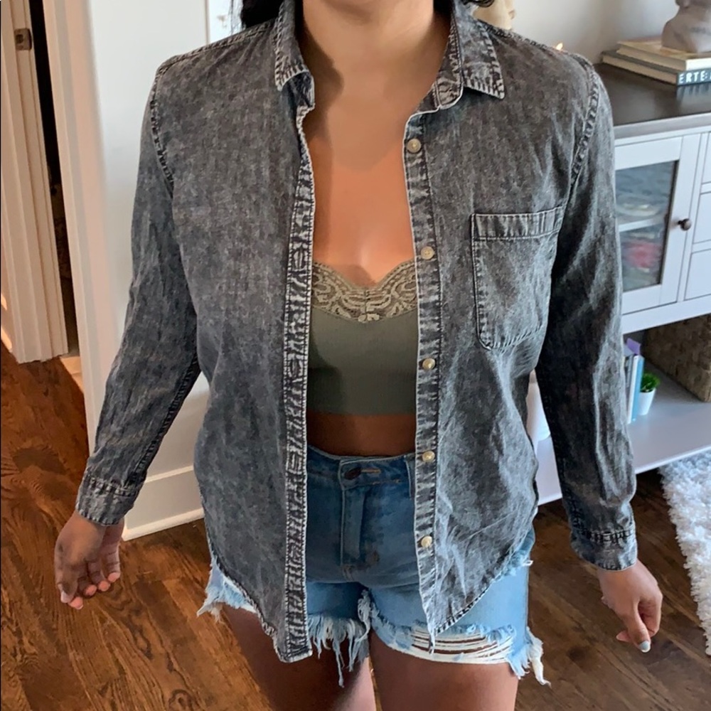 Acid Wash Button Up - Picture 3 of 3